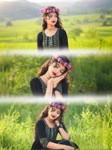 Girls Three Layer Aesthetic Ai Photo Editing Prompts with Song Lyrics